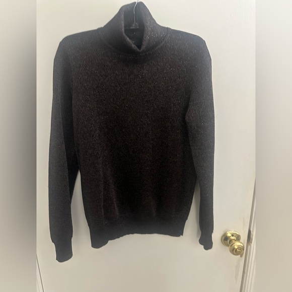 J. Crew Black Turtleneck with Gold Sparkle Detail - Picture 4 of 5